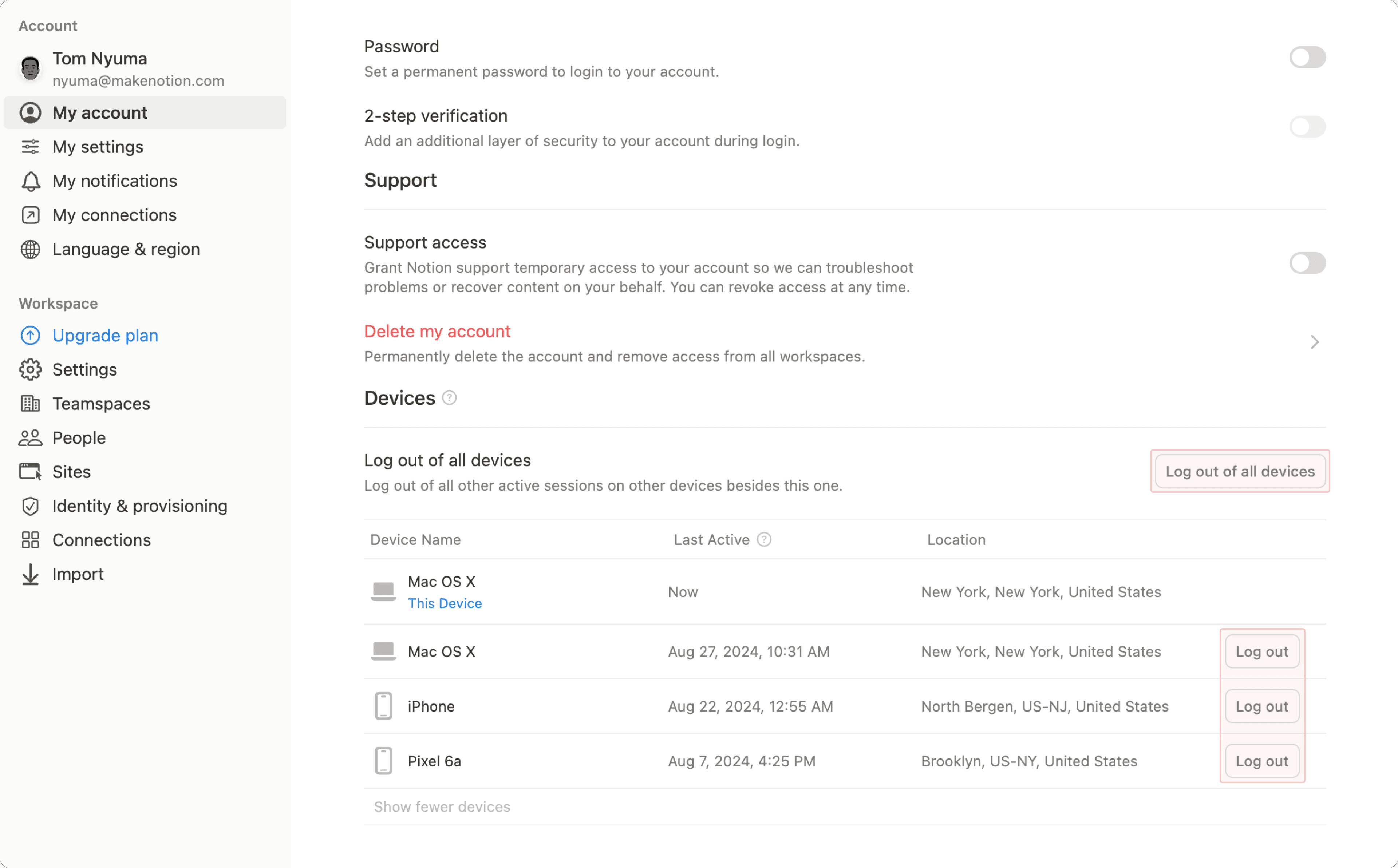 hc: log out remotely