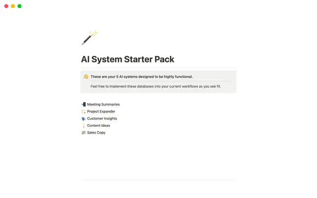 AI System Starter Pack