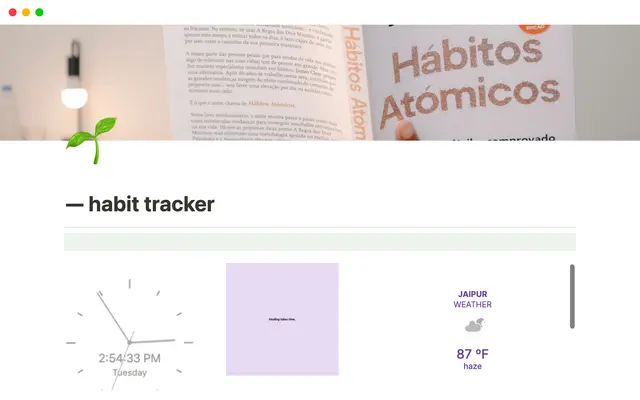 Notion habit tracker